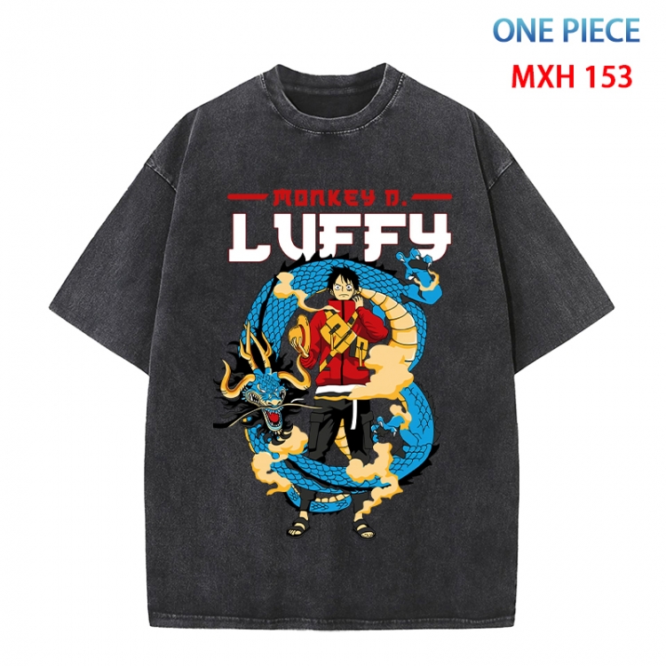 One Piece Anime peripheral pure cotton washed and worn T-shirt from S to 4XL MXH-153