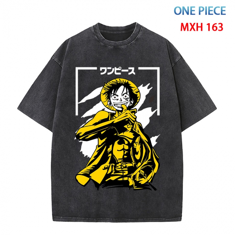 One Piece Anime peripheral pure cotton washed and worn T-shirt from S to 4XL MXH-163