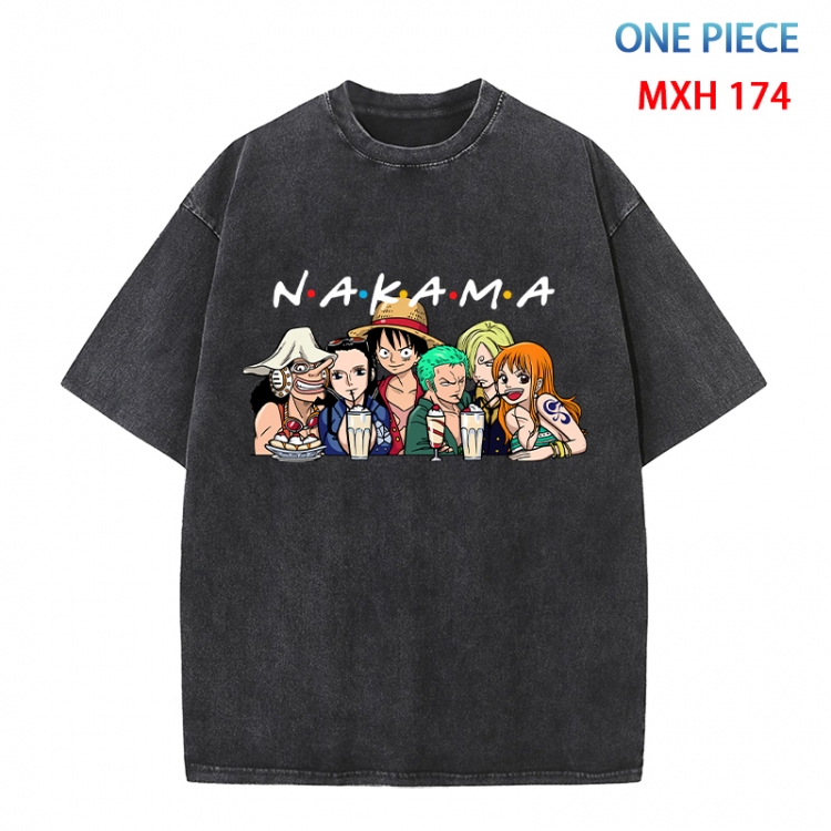 One Piece Anime peripheral pure cotton washed and worn T-shirt from S to 4XL MXH-174