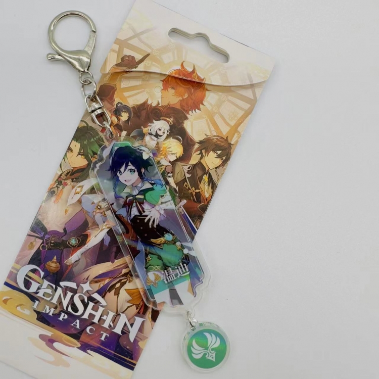 Genshin Impact Animation cartoon long acrylic key chain price for 5 pcs 2109