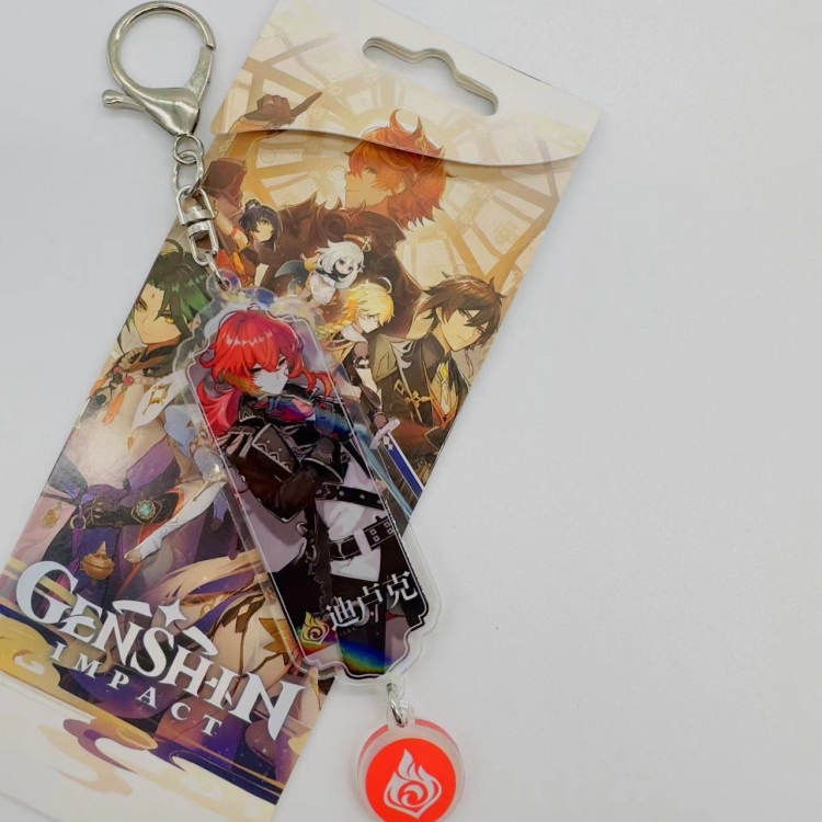 Genshin Impact Animation cartoon long acrylic key chain price for 5 pcs  2055