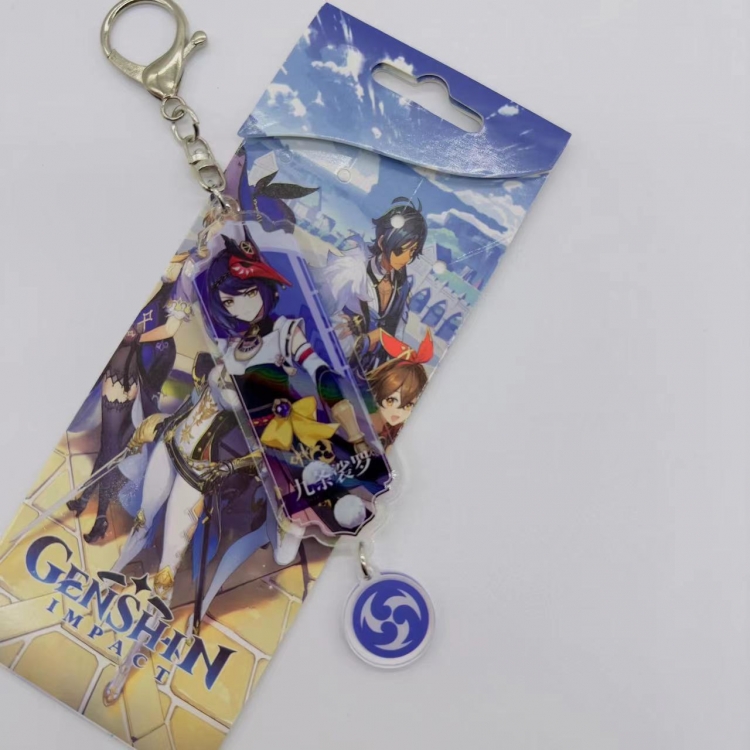 Genshin Impact Animation cartoon long acrylic key chain price for 5 pcs  1825