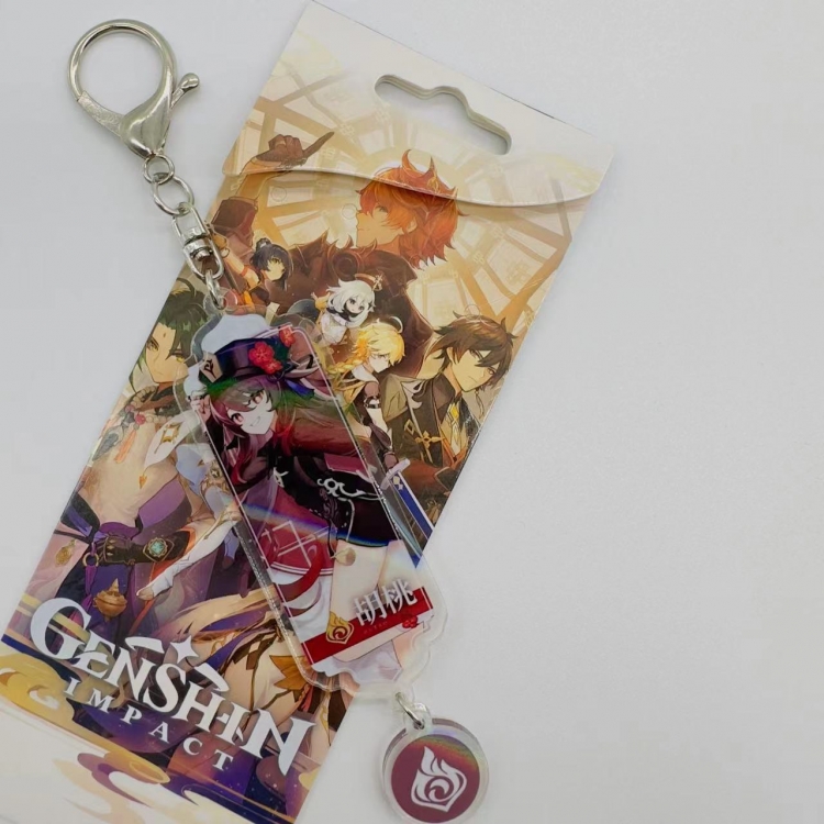 Genshin Impact Animation cartoon long acrylic key chain price for 5 pcs 2227