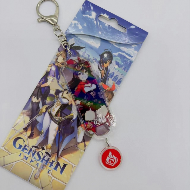 Genshin Impact Animation cartoon long acrylic key chain price for 5 pcs  1817