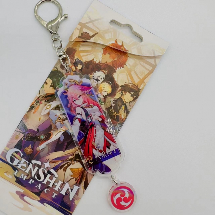 Genshin Impact Animation cartoon long acrylic key chain price for 5 pcs 2129