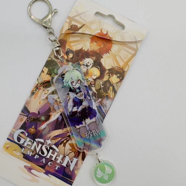 Genshin Impact Animation cartoon long acrylic key chain price for 5 pcs  2219