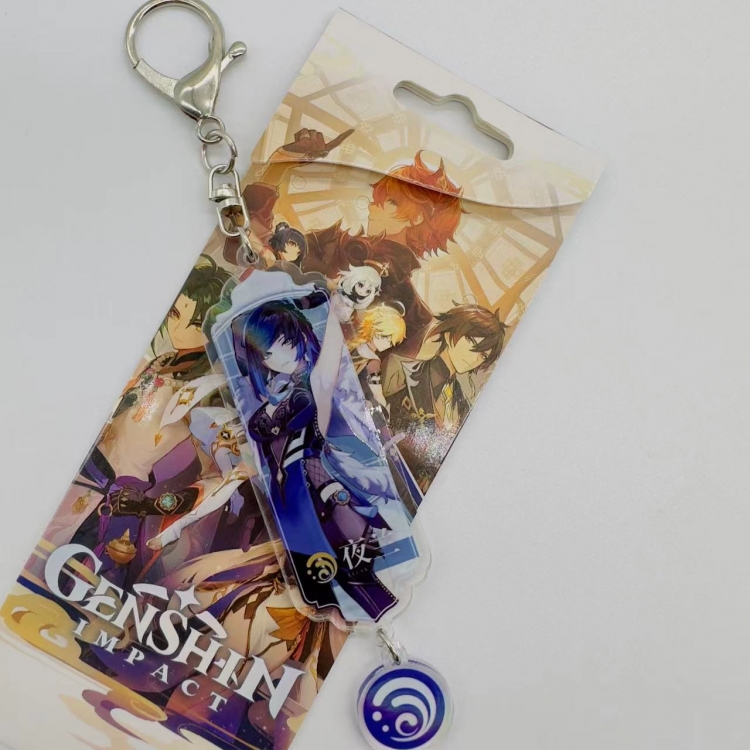 Genshin Impact Animation cartoon long acrylic key chain price for 5 pcs 2159