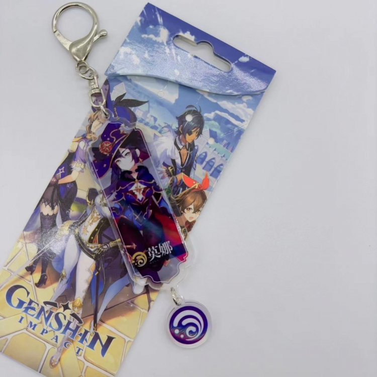 Genshin Impact Animation cartoon long acrylic key chain price for 5 pcs  1832