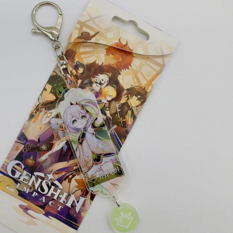 Genshin Impact Animation cartoon long acrylic key chain price for 5 pcs  2123