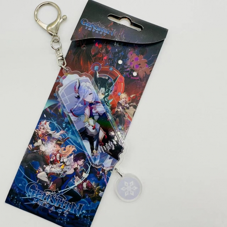 Genshin Impact Animation cartoon long acrylic key chain price for 5 pcs 2001