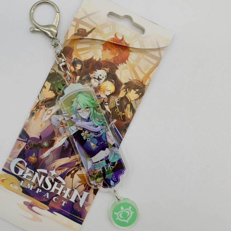 Genshin Impact Animation cartoon long acrylic key chain price for 5 pcs 2156