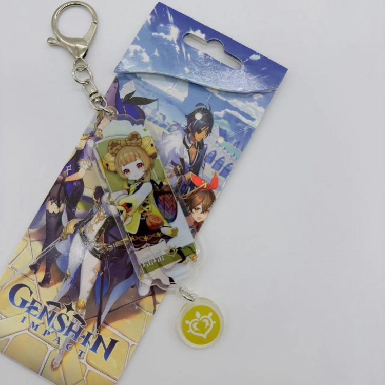 Genshin Impact Animation cartoon long acrylic key chain price for 5 pcs 1759