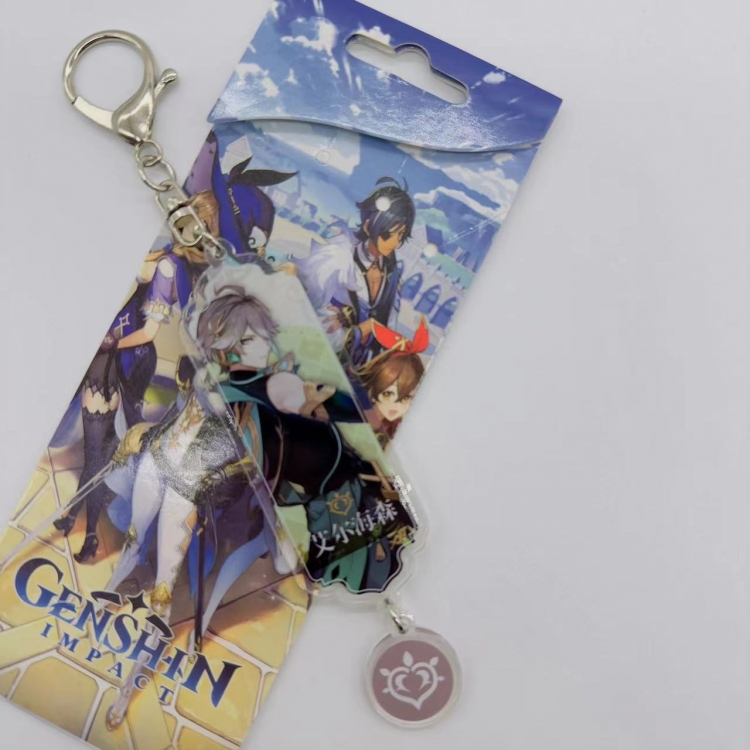 Genshin Impact Animation cartoon long acrylic key chain price for 5 pcs 1907