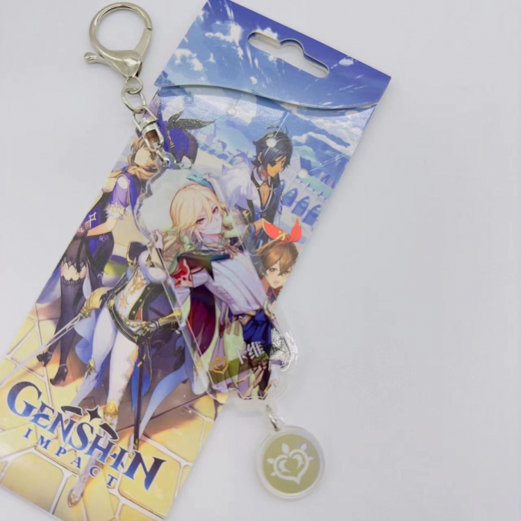 Genshin Impact Animation cartoon long acrylic key chain price for 5 pcs 1829