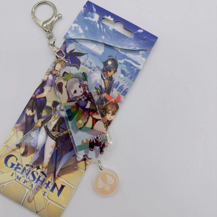 Genshin Impact Animation cartoon long acrylic key chain price for 5 pcs 1821