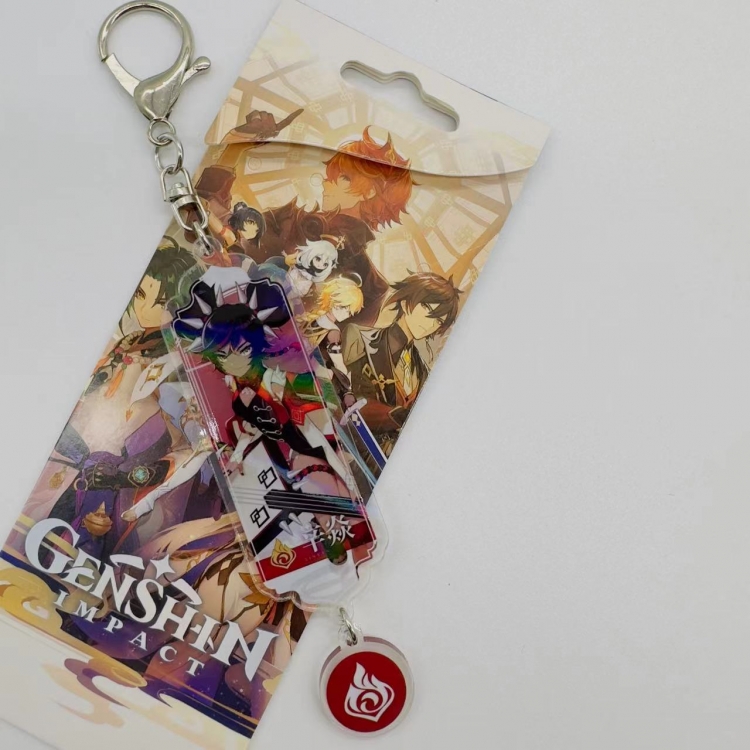 Genshin Impact Animation cartoon long acrylic key chain price for 5 pcs  2105