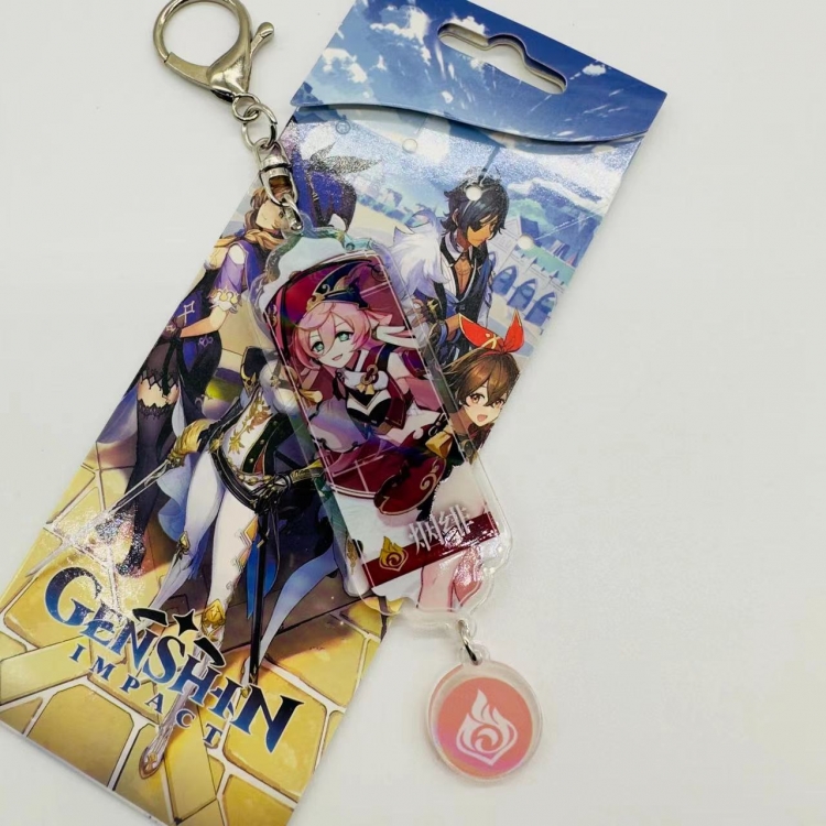 Genshin Impact Animation cartoon long acrylic key chain price for 5 pcs  1712