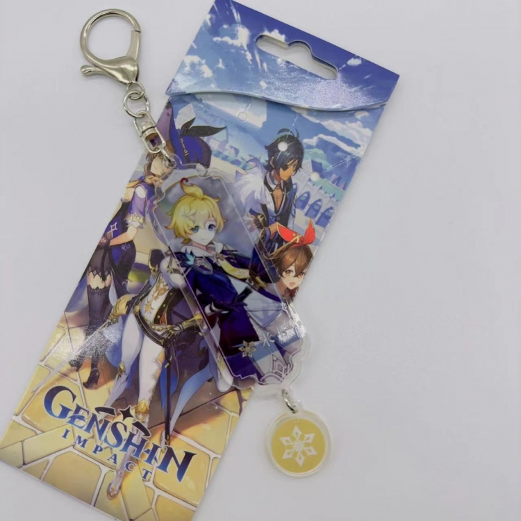 Genshin Impact Animation cartoon long acrylic key chain price for 5 pcs 1856