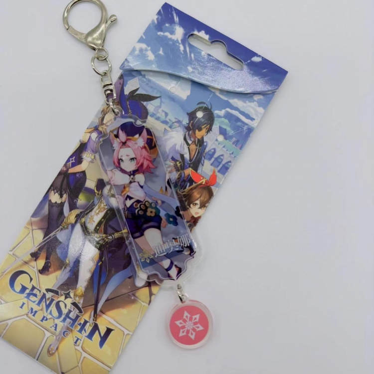 Genshin Impact Animation cartoon long acrylic key chain price for 5 pcs  1813