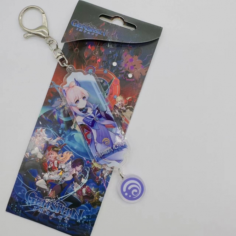 Genshin Impact Animation cartoon long acrylic key chain price for 5 pcs 2022