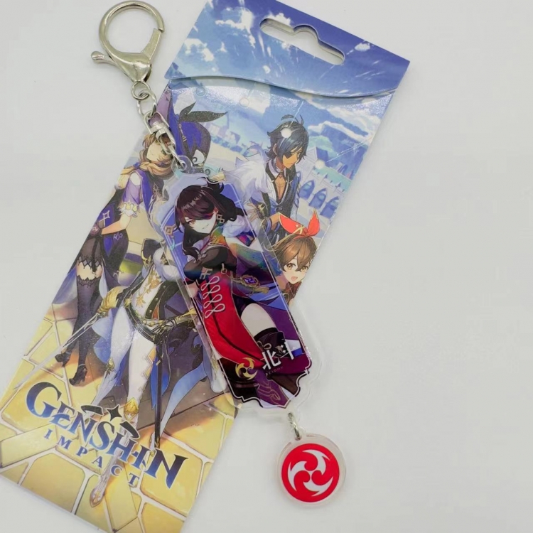 Genshin Impact Animation cartoon long acrylic key chain price for 5 pcs 1743