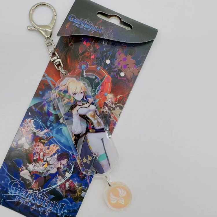 Genshin Impact Animation cartoon long acrylic key chain price for 5 pcs 2045