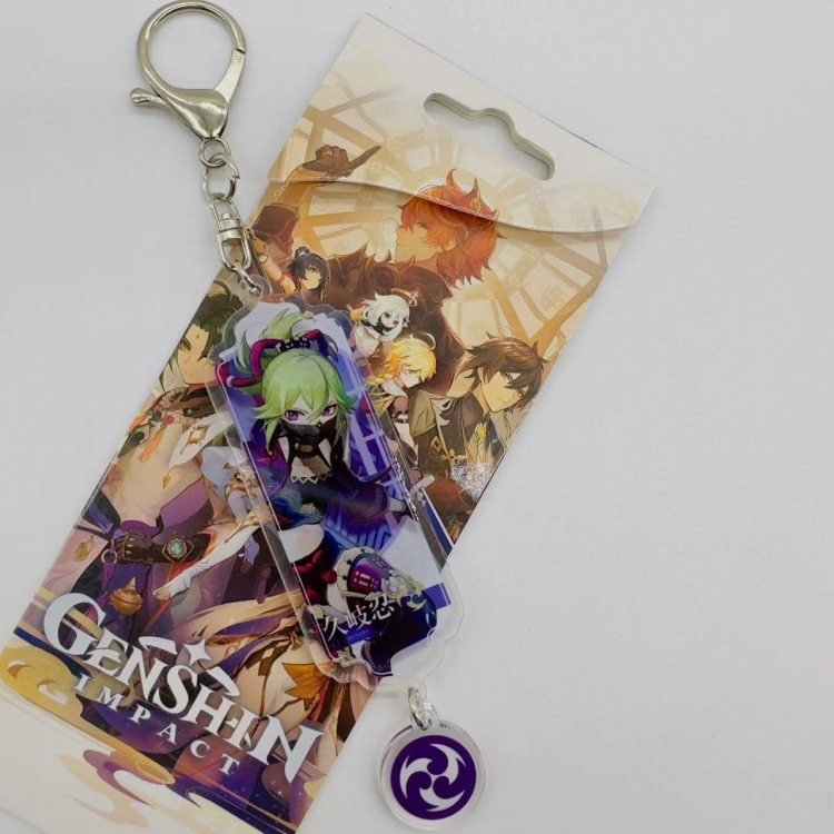 Genshin Impact Animation cartoon long acrylic key chain price for 5 pcs 2152