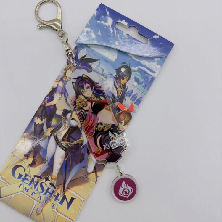 Genshin Impact Animation cartoon long acrylic key chain price for 5 pcs 1845