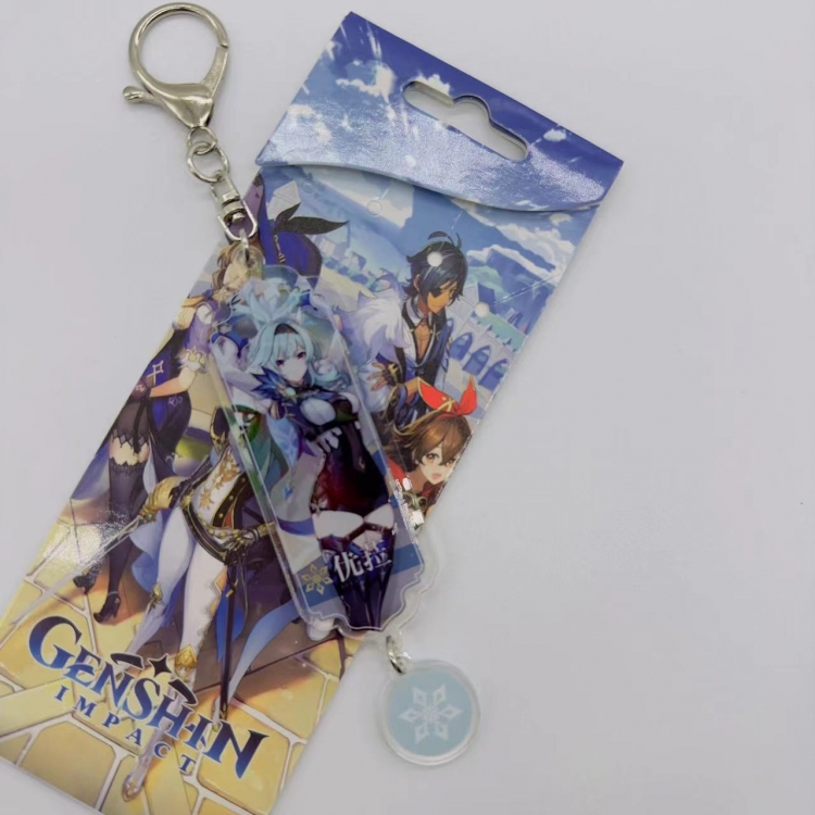 Genshin Impact Animation cartoon long acrylic key chain price for 5 pcs 1900