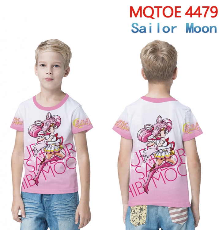 sailormoon full-color printed short-sleeved T-shirt 60 80 100 120 140 160 6 sizes for children  MQTOE-4479
