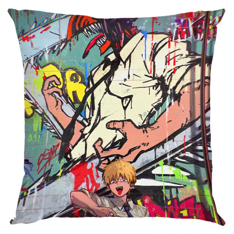 Chainsaw man Anime square full-color pillow cushion 45X45CM NO FILLING D3-104