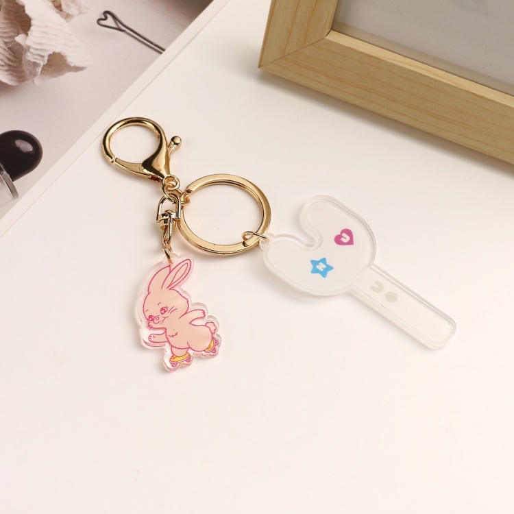 Korean celebrity peripheral acrylic keychain pendant OPP packaging price for 5 pcs