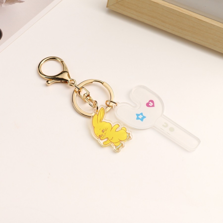 Korean celebrity peripheral acrylic keychain pendant OPP packaging price for 5 pcs