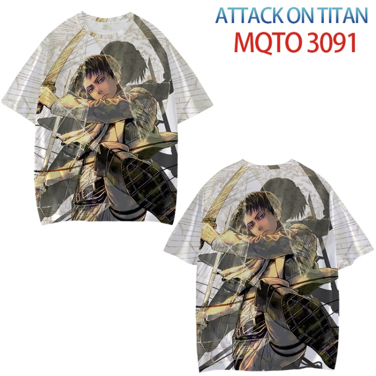 Shingeki no Kyojin  Full color printed short sleeve T-shirt from XXS to 4XL MQTO-3091-3