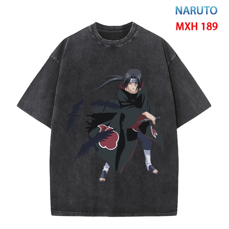 Naruto Anime peripheral pure cotton washed and worn T-shirt from S to 4XL MXH 189