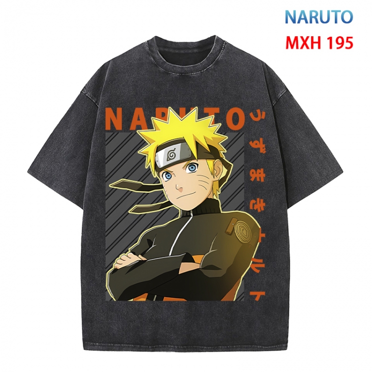 Naruto Anime peripheral pure cotton washed and worn T-shirt from S to 4XL MXH 195