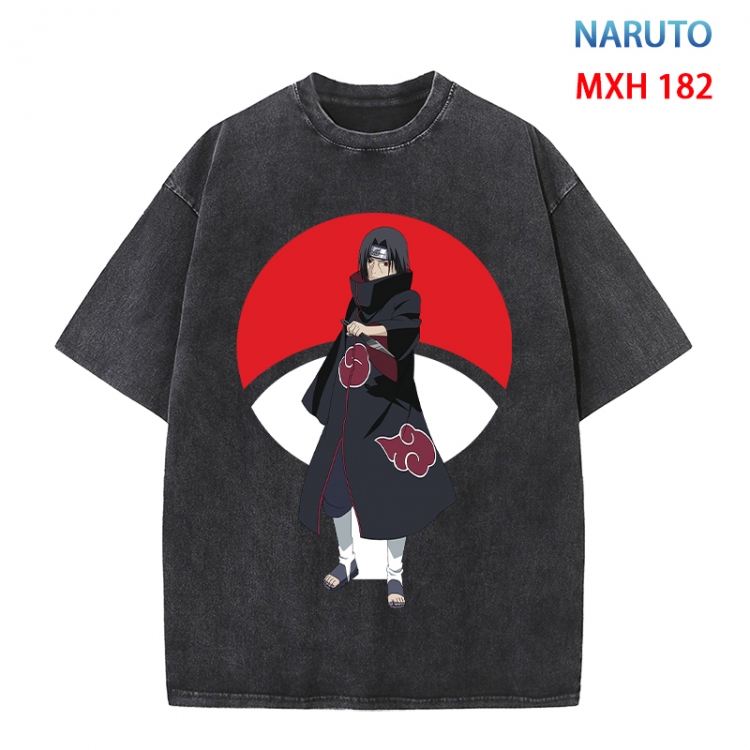 Naruto Anime peripheral pure cotton washed and worn T-shirt from S to 4XL MXH 182