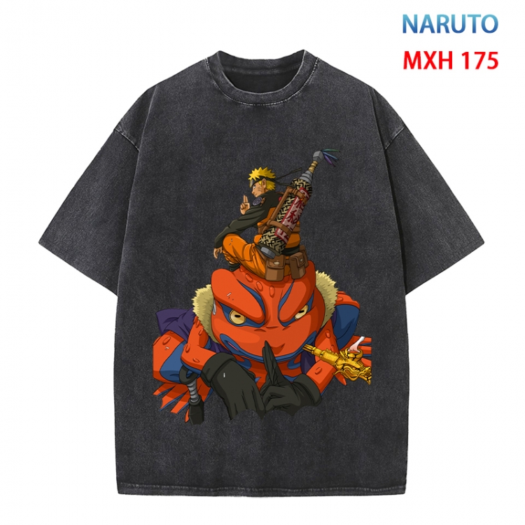 Naruto Anime peripheral pure cotton washed and worn T-shirt from S to 4XL  MXH 175