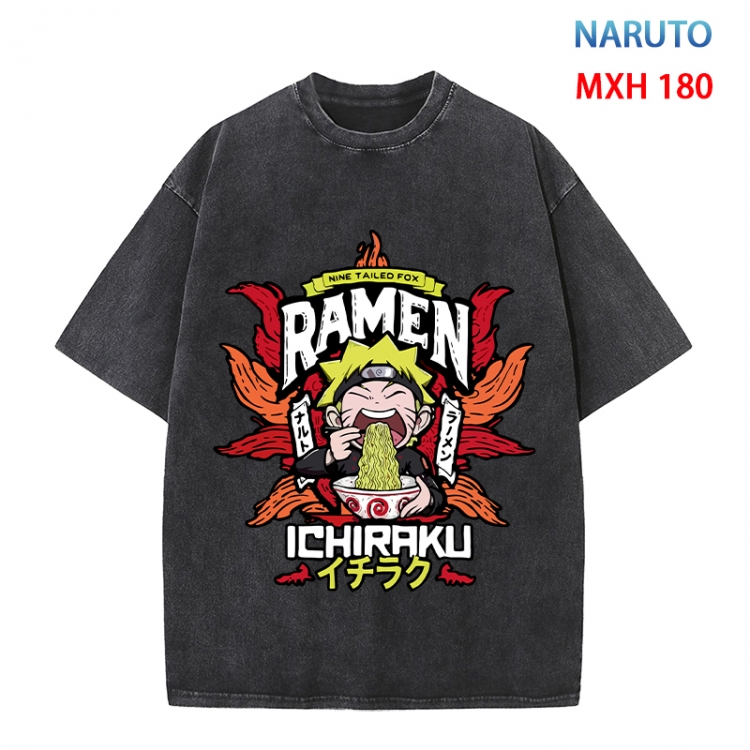 Naruto Anime peripheral pure cotton washed and worn T-shirt from S to 4XL MXH 180