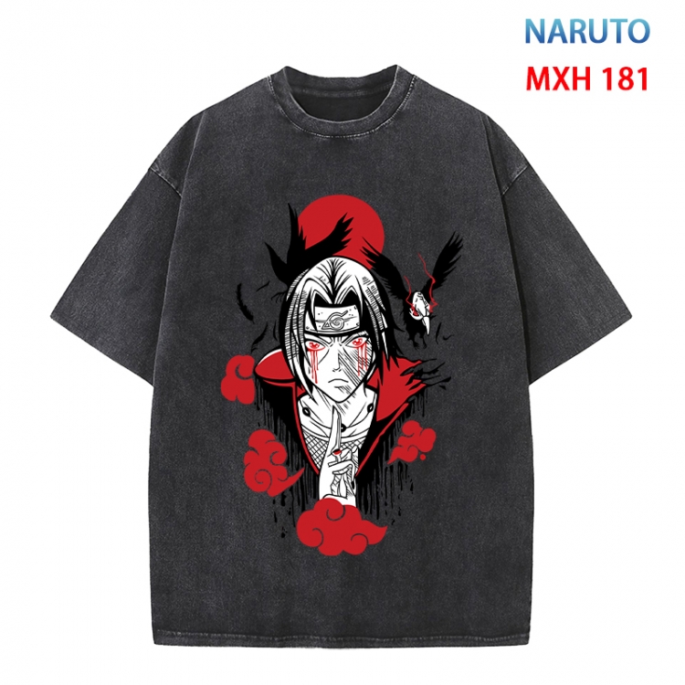 Naruto Anime peripheral pure cotton washed and worn T-shirt from S to 4XL MXH 181