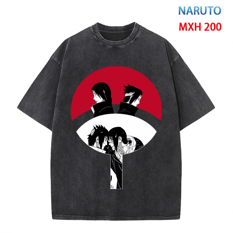 Naruto Anime peripheral pure cotton washed and worn T-shirt from S to 4XL  MXH 200