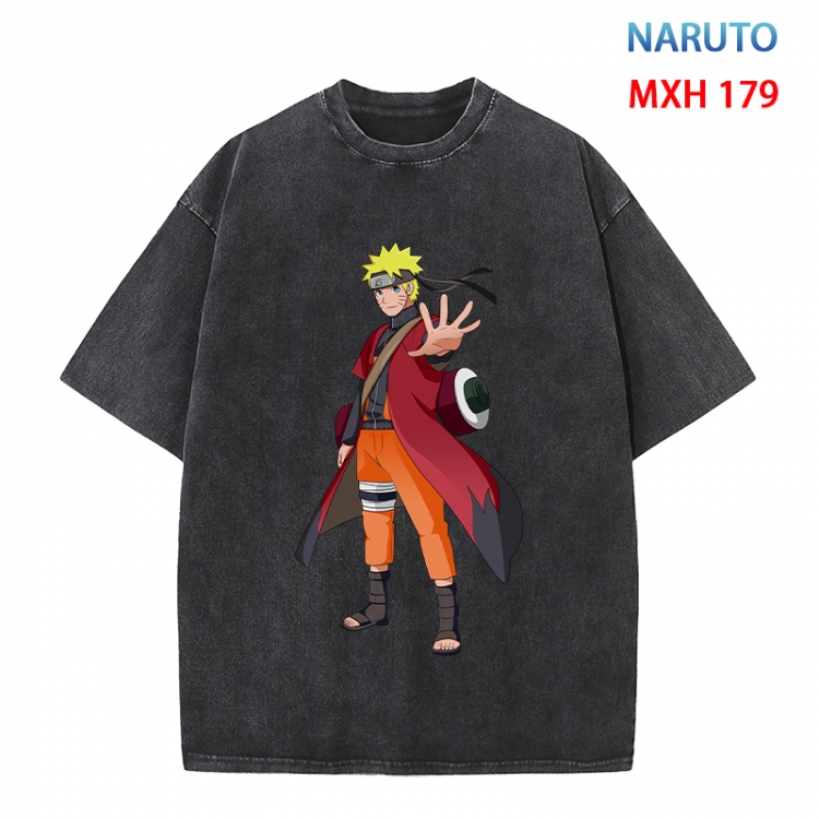 Naruto Anime peripheral pure cotton washed and worn T-shirt from S to 4XL  MXH 179