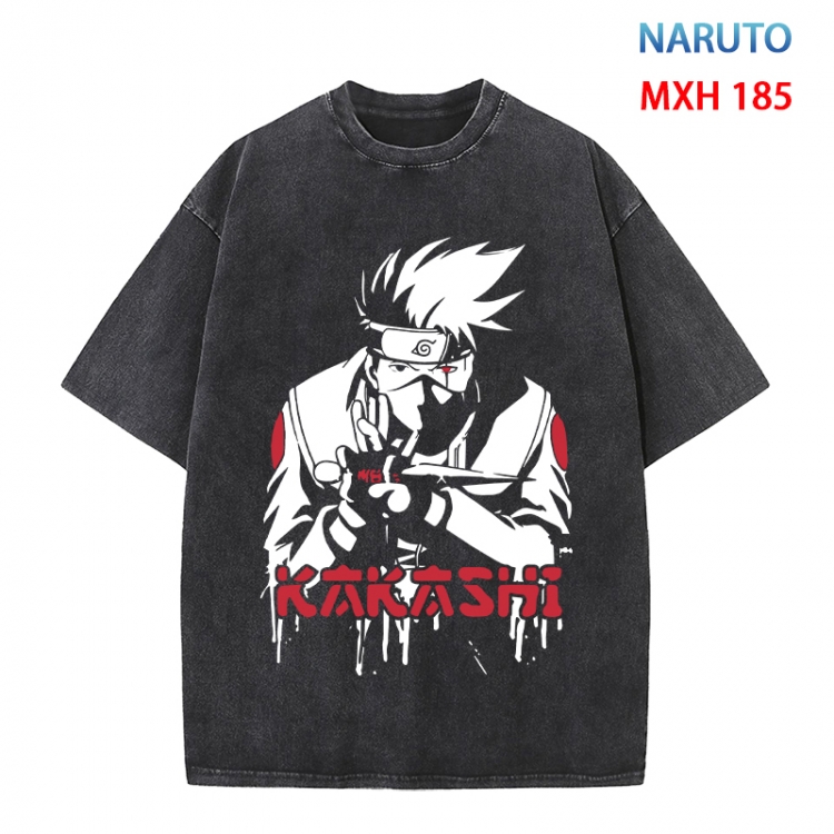 Naruto Anime peripheral pure cotton washed and worn T-shirt from S to 4XL MXH 185