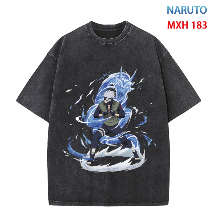 Naruto Anime peripheral pure cotton washed and worn T-shirt from S to 4XL MXH 183
