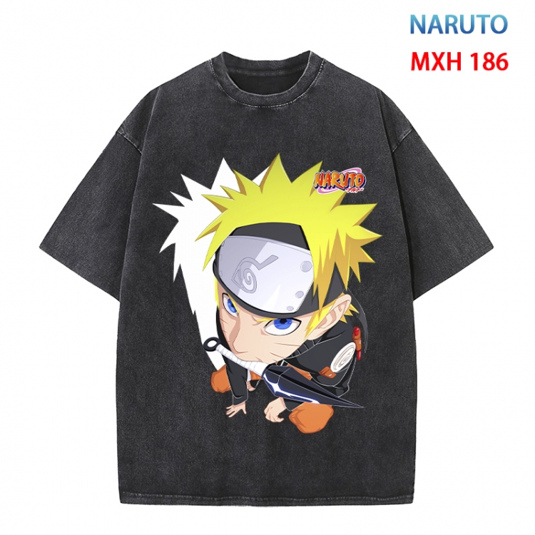 Naruto Anime peripheral pure cotton washed and worn T-shirt from S to 4XL  MXH 186