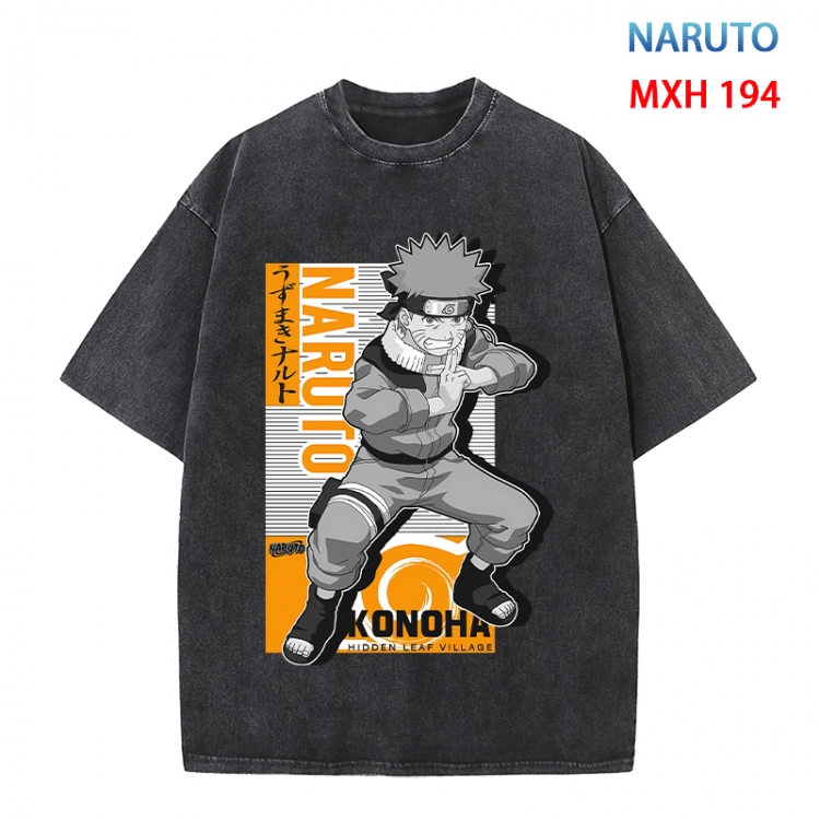 Naruto Anime peripheral pure cotton washed and worn T-shirt from S to 4XL MXH 194