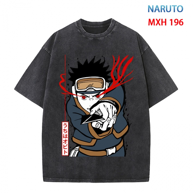 Naruto Anime peripheral pure cotton washed and worn T-shirt from S to 4XL  MXH 196