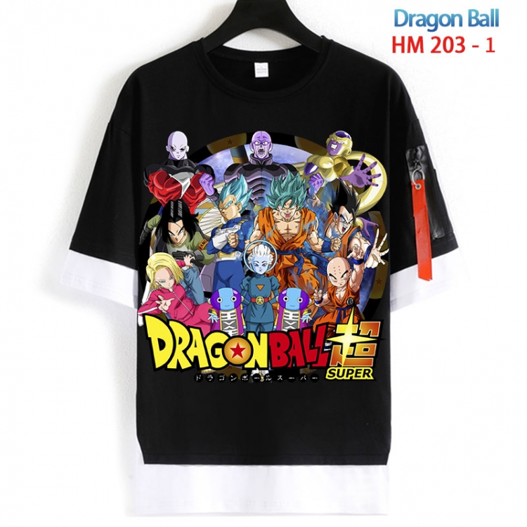 DRAGON BALL Cotton Crew Neck Fake Two-Piece Short Sleeve T-Shirt from S to 4XL HM 203 1