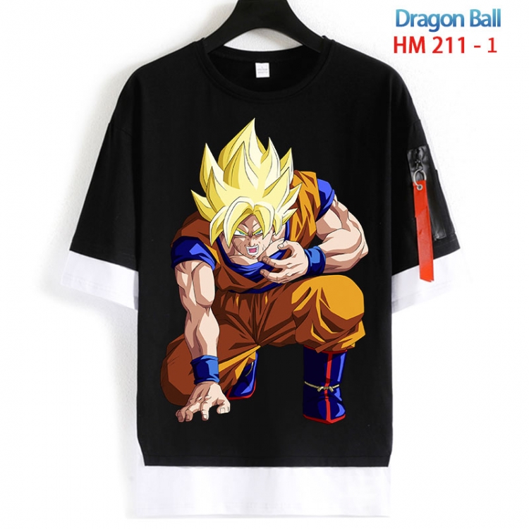 DRAGON BALL Cotton Crew Neck Fake Two-Piece Short Sleeve T-Shirt from S to 4XL HM 211 1