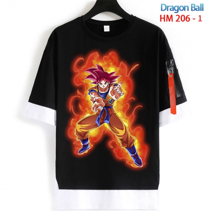 DRAGON BALL Cotton Crew Neck Fake Two-Piece Short Sleeve T-Shirt from S to 4XL HM 206 1